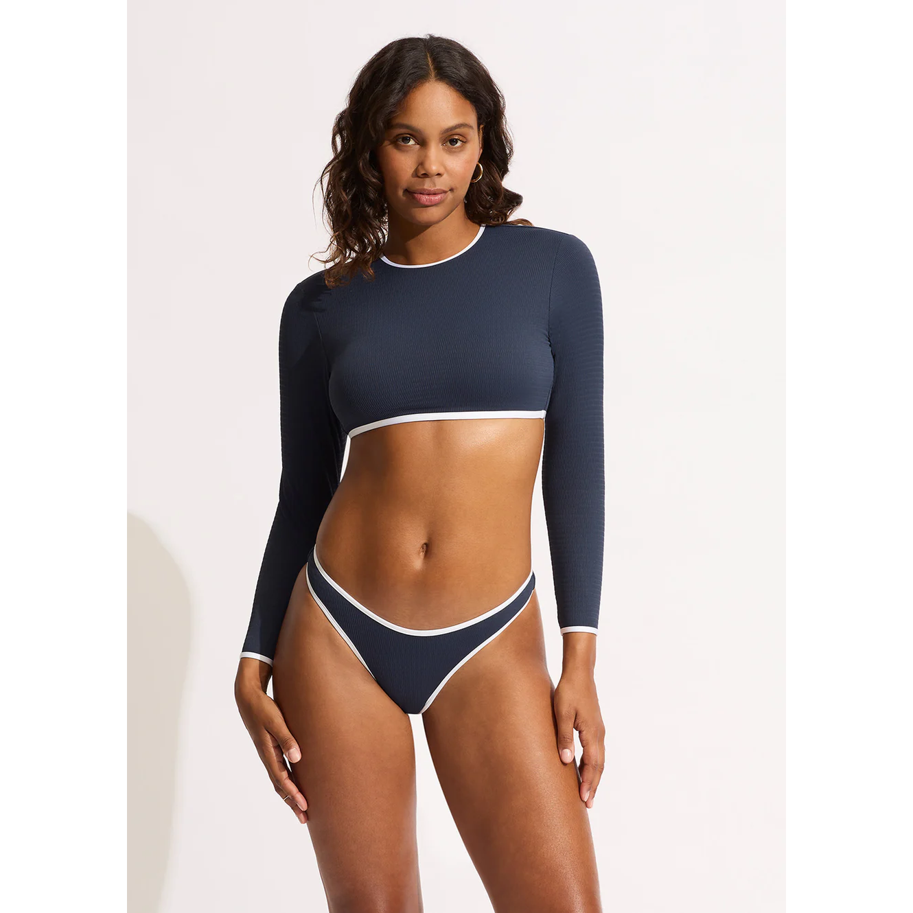 Seafolly bas marine et blanc