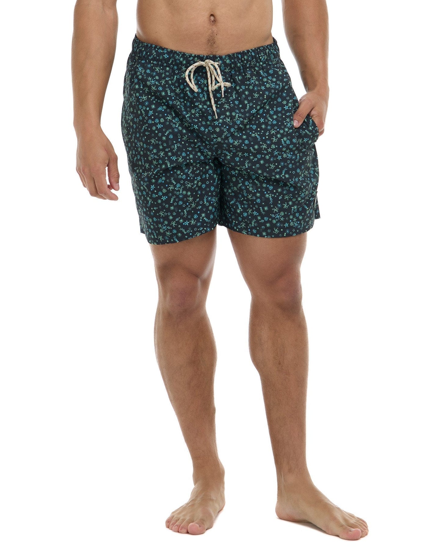 Eidon short noir a motif hommes