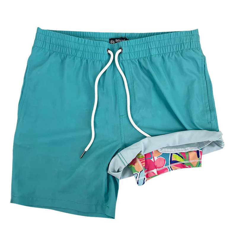 islandhaze short bleu turquoise  homme