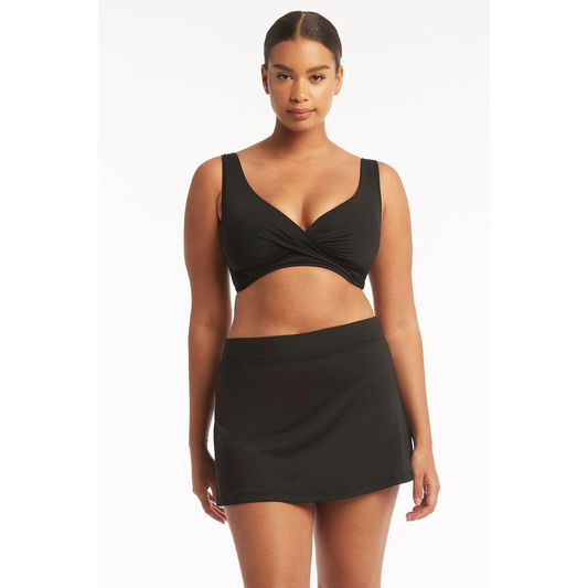 Sea level swim jupe noir avec culotte