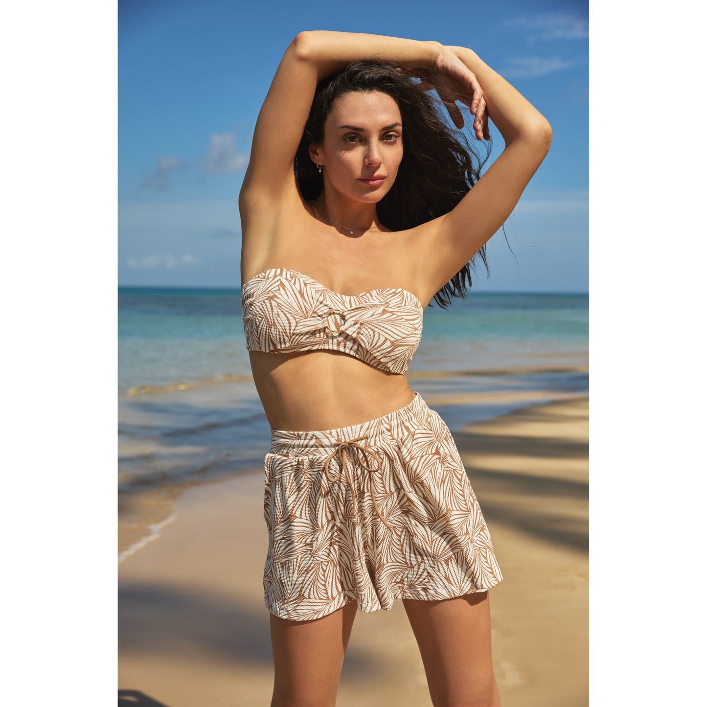 Body glove short tan femme